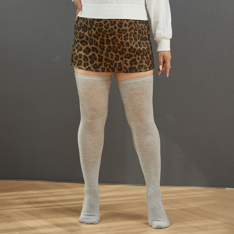 Chaussettes hautes couleur unie grande taille (2 paires) - image 3