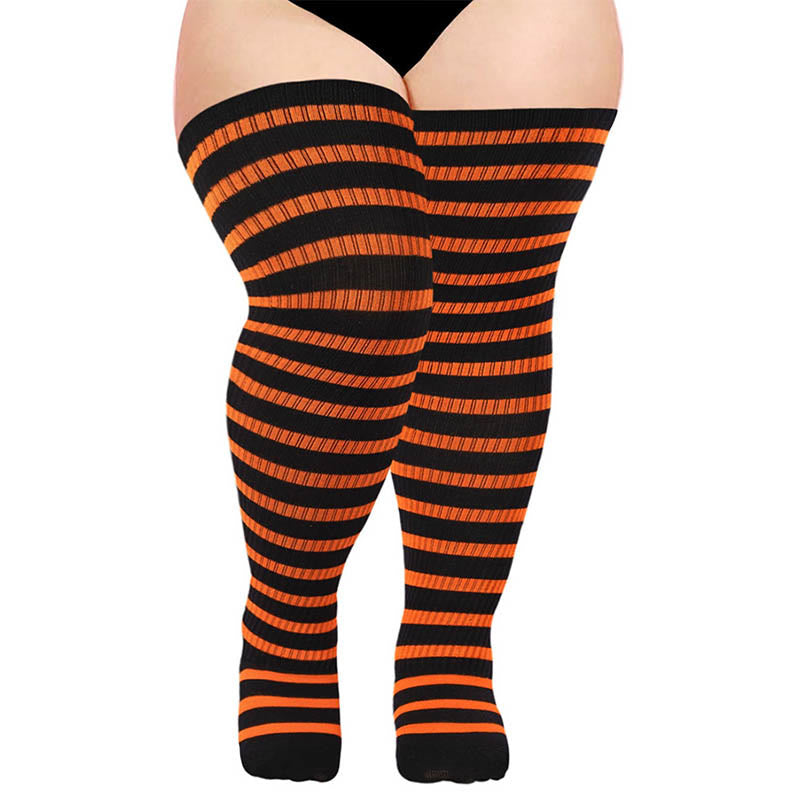 Chaussettes hautes Halloween grande taille - Orange - Taille unique - image 3