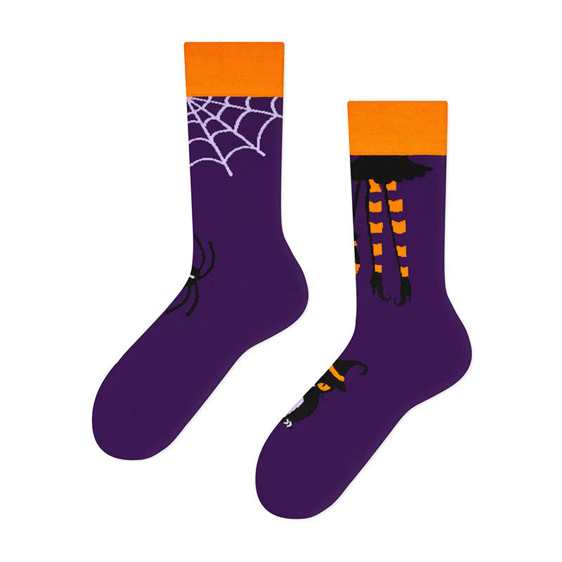 Chaussettes d'Halloween grande taille (4 paires) - Violet - EU36-42 (US3-8.5) - image 3