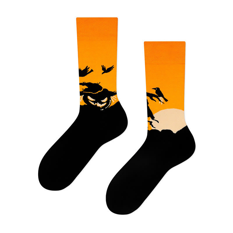 Chaussettes montantes neuves pour Halloween (4 paires) - Citrouille - EU36-42 (US3-8.5) - image 4
