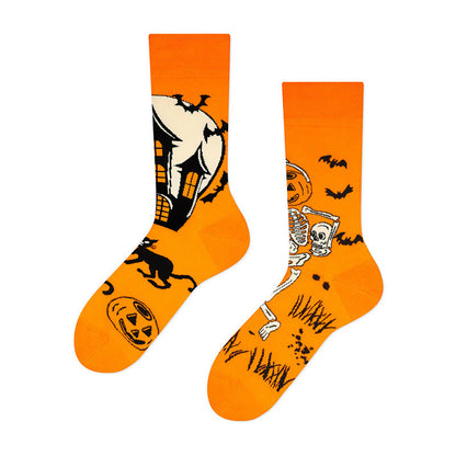 Chaussettes montantes neuves pour Halloween (4 paires) - Orange - EU36-42 (US3-8.5) - image 3