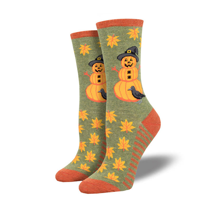 Chaussettes montantes amusantes pour Halloween (4 paires) - Vert - EU36-42 (US3-8.5) - image 1