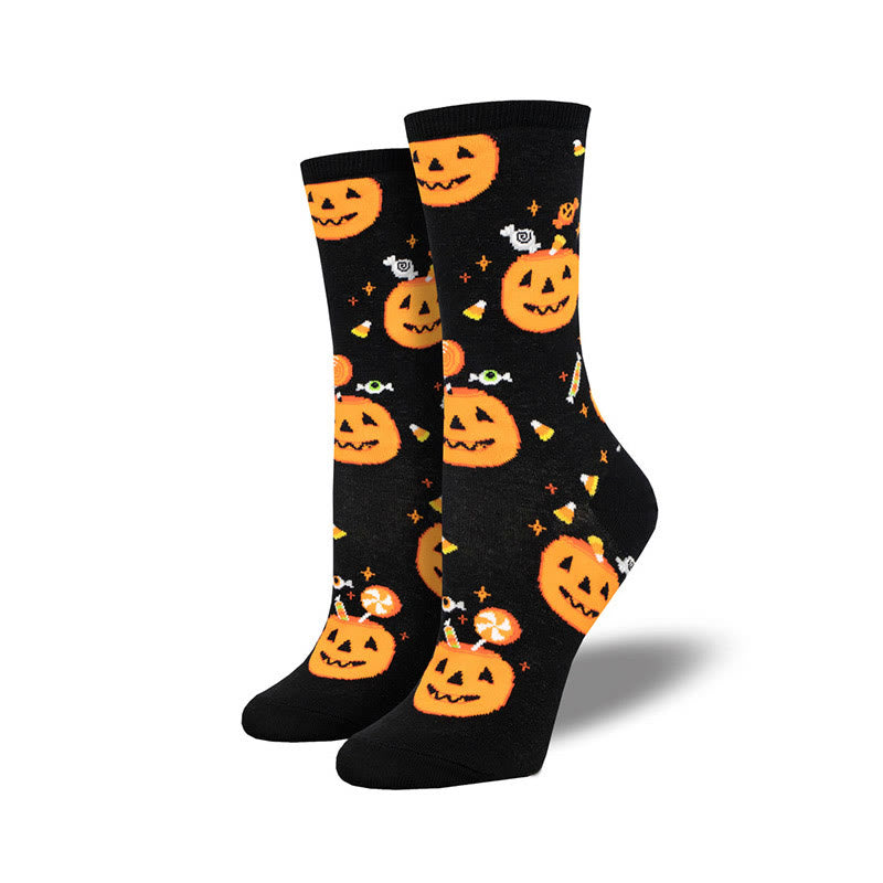 Chaussettes montantes amusantes pour Halloween (4 paires) - Noir - EU36-42 (US3-8.5) - image 2