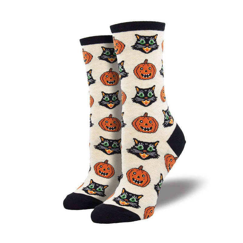 Chaussettes montantes amusantes pour Halloween (4 paires) - Abricot - EU36-42 (US3-8.5) - image 3