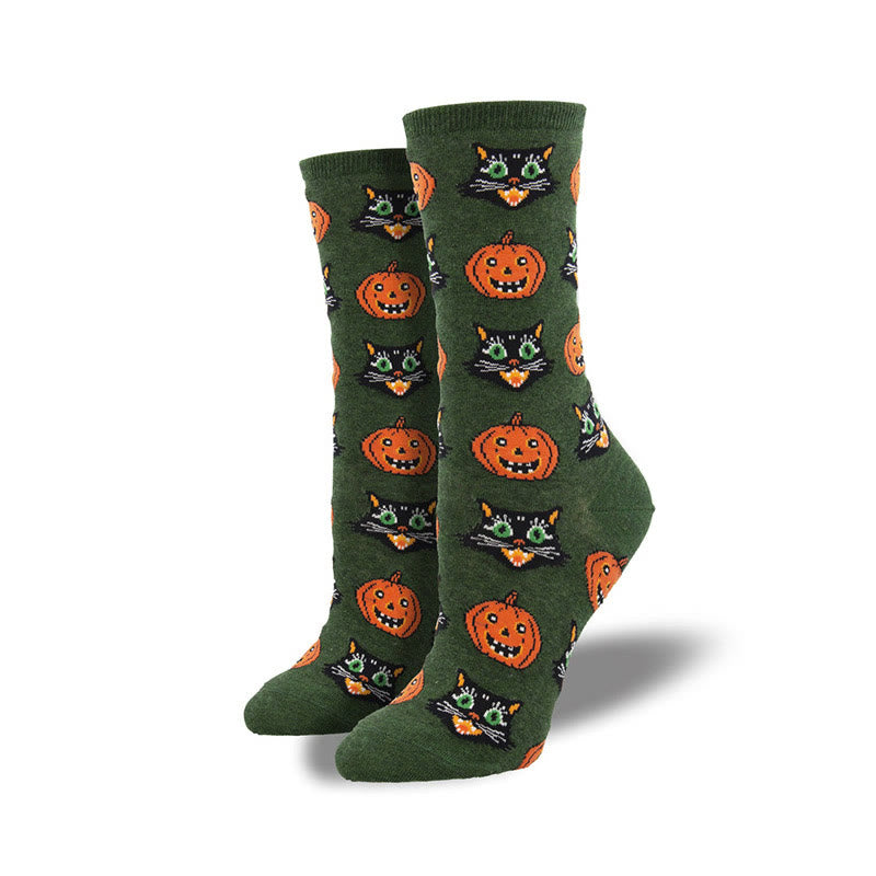 Chaussettes montantes amusantes pour Halloween (4 paires) - Vert foncé - EU36-42 (US3-8.5) - image 4