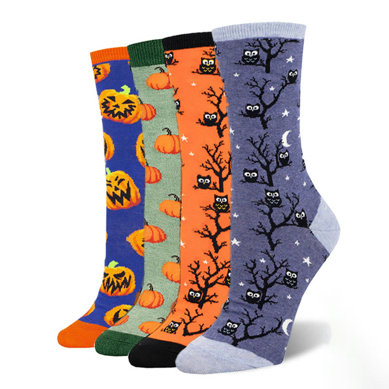 Chaussettes d'Halloween créatives grande taille (4 paires) - Multicolore - EU36-42 (US3-8.5) - image 1