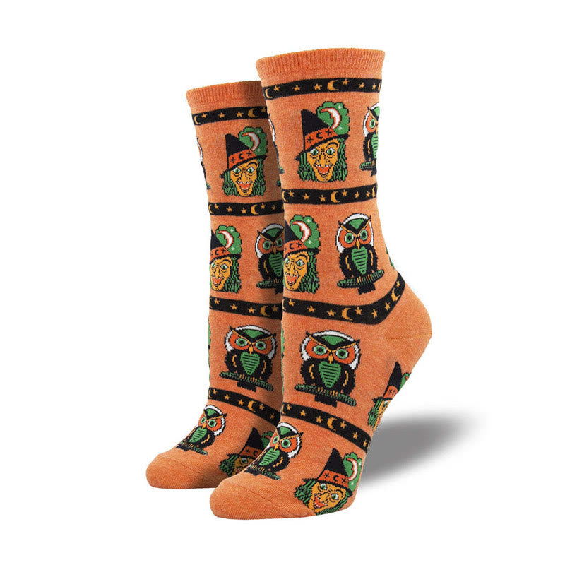 Chaussettes montantes sorcière fantôme Halloween (4 paires) - Orange - EU36-42 (US3-8.5) - image 2
