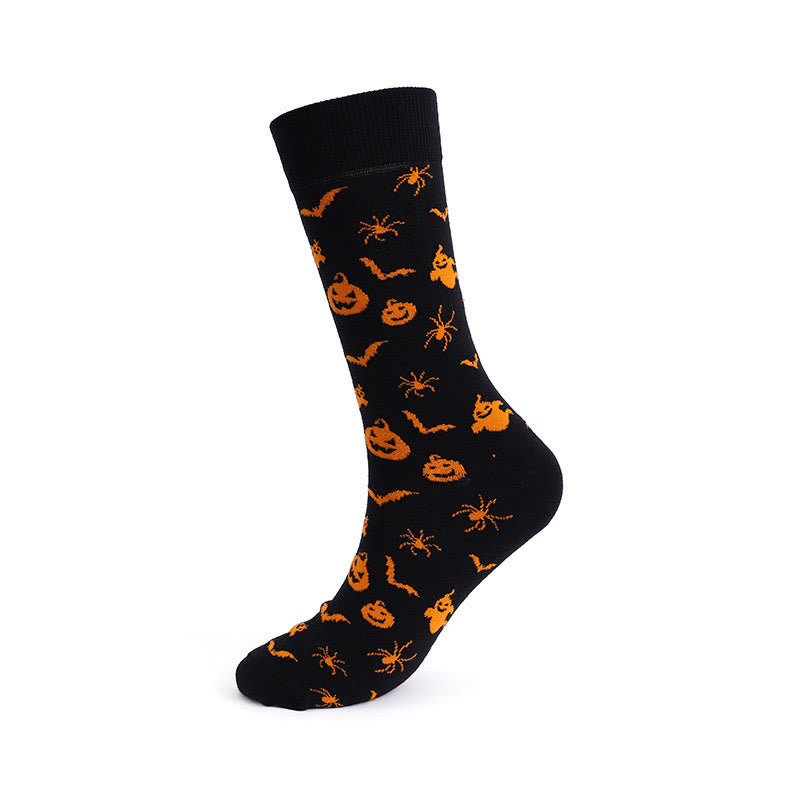 Chaussettes d'Halloween grande taille motif citrouille et crâne (3 paires)