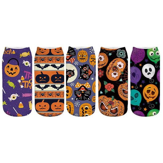 Chaussettes d'Halloween 3D grande taille (5 paires) - Multicolore - EU36-44 (US3-10) - image 1