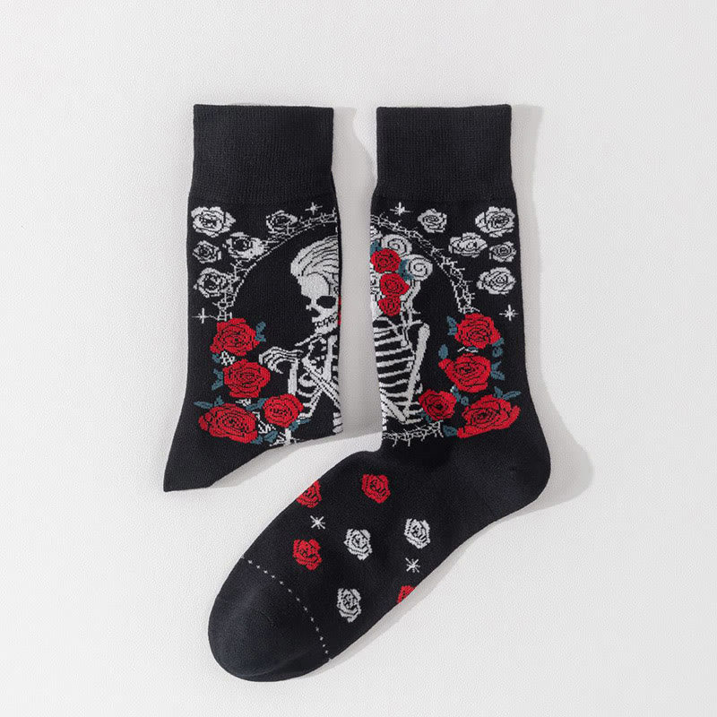 Chaussettes montantes à motif tête de mort (3 paires) - image 2