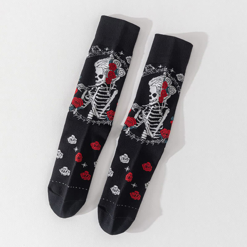 Chaussettes à motif tête de mort grande taille (3 paires) - image 5