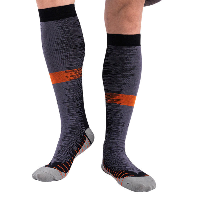Chaussettes de compression à blocs de couleurs tendance (6 paires) - image 1