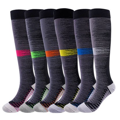 Chaussettes de compression à blocs de couleurs tendance (6 paires)