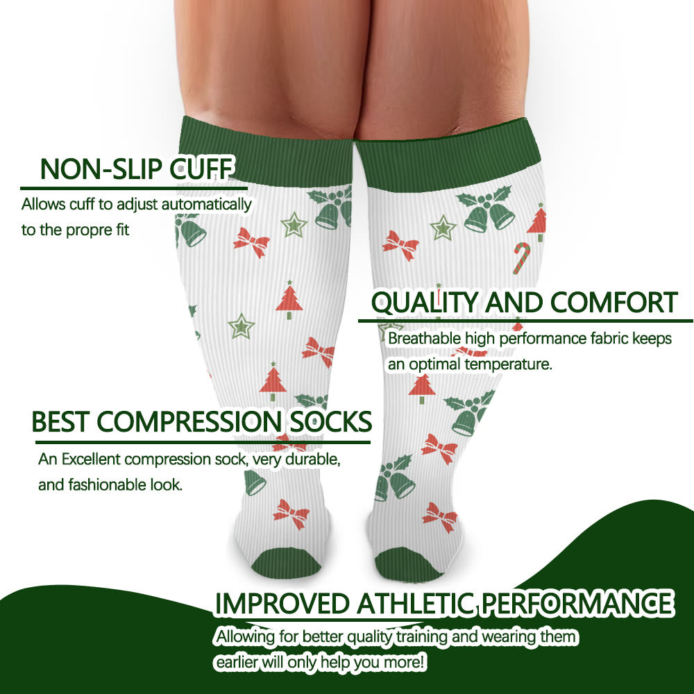 Chaussettes de compression grande taille motif bonhomme en pain d'épices - image 4