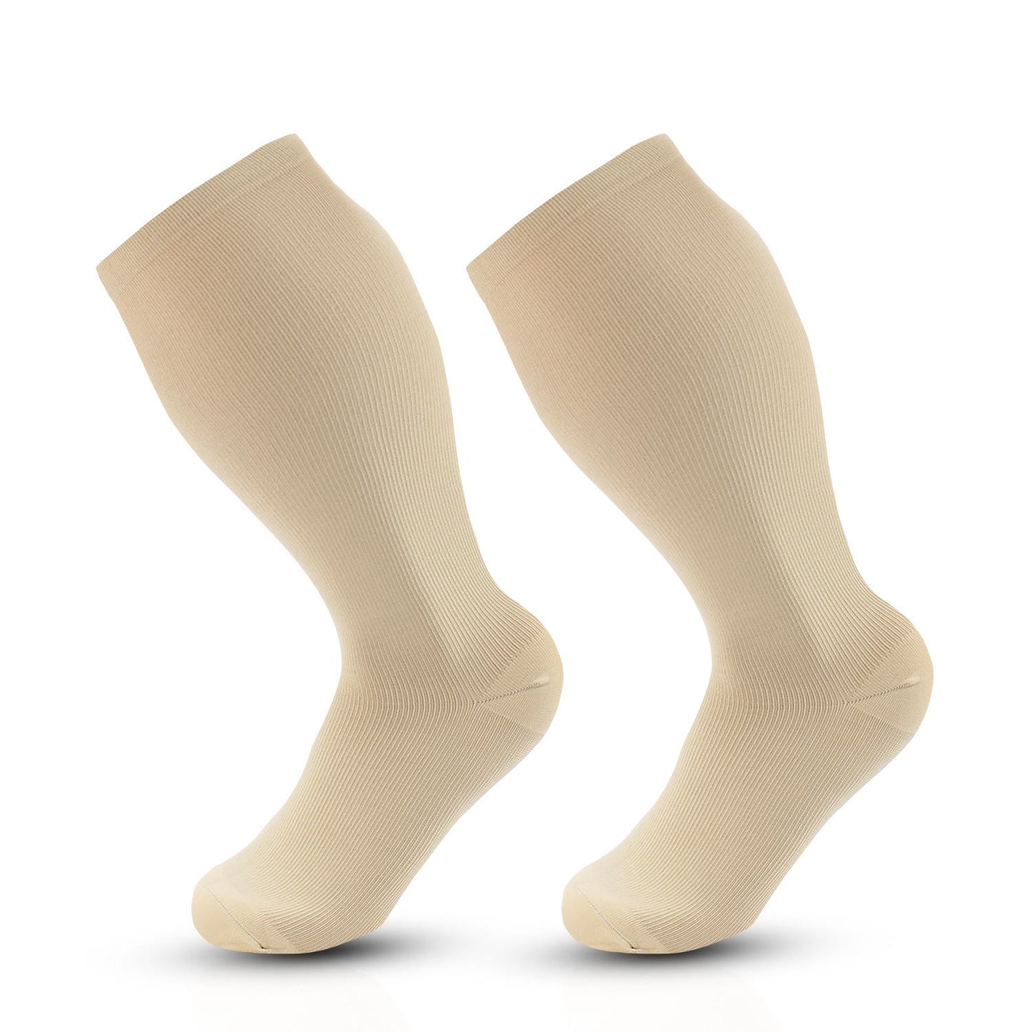 Chaussettes de compression Plusock Grande Taille Couleur unie 2XL- 7XL - Peau - 7XL - image 13