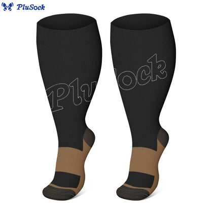Chaussettes de compression noires et marron grande taille (3 paires) - image 2