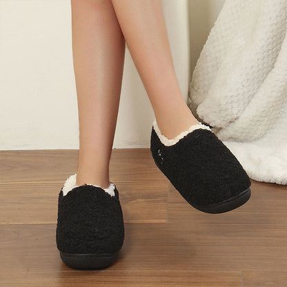 Chaussons-chaussettes chauds de couleur unie grande taille - Noir - États-Unis 10-11 - image 3