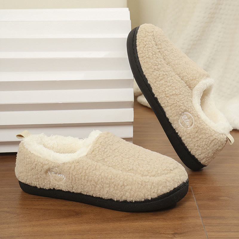 Chaussons-chaussettes chauds de couleur unie grande taille - image 9