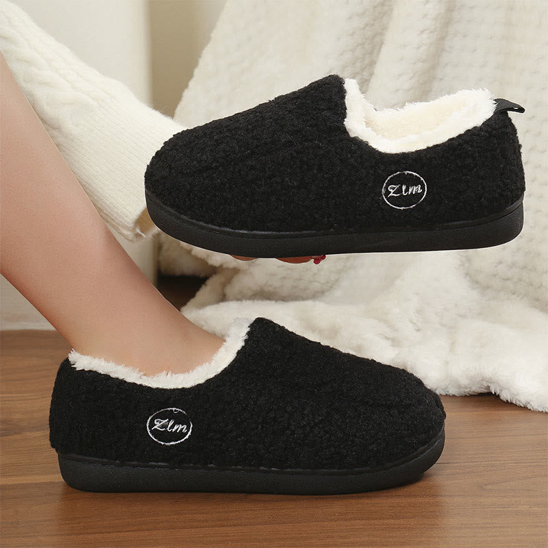 Chaussons-chaussettes chauds de couleur unie grande taille - image 4