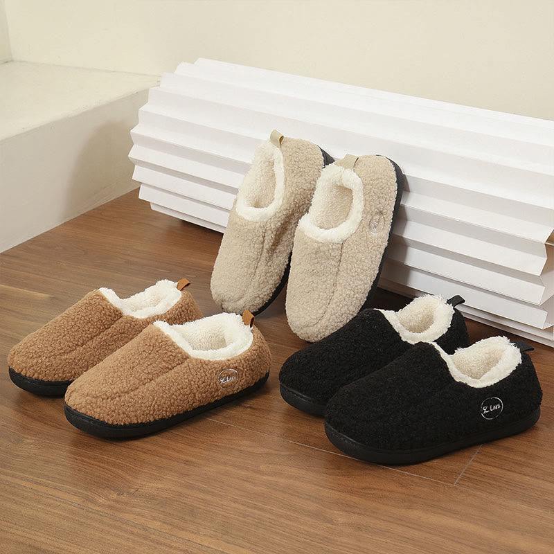 Chaussons-chaussettes chauds de couleur unie grande taille - image 10