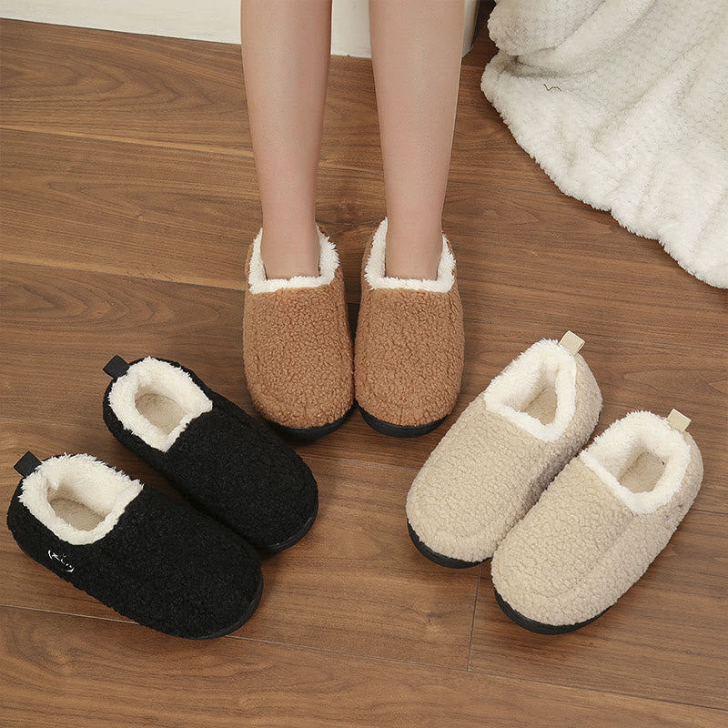 Chaussons-chaussettes chauds de couleur unie grande taille - image 0