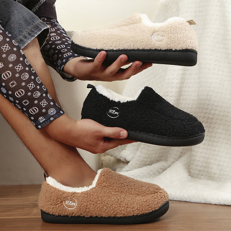 Chaussons-chaussettes chauds de couleur unie grande taille - image 5