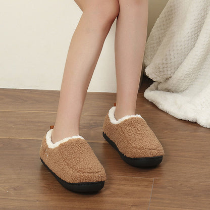 Chaussons-chaussettes chauds de couleur unie grande taille - Brun - États-Unis 10-11 - image 2