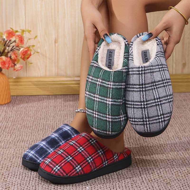 Chaussons à carreaux rayés grande taille - image 0