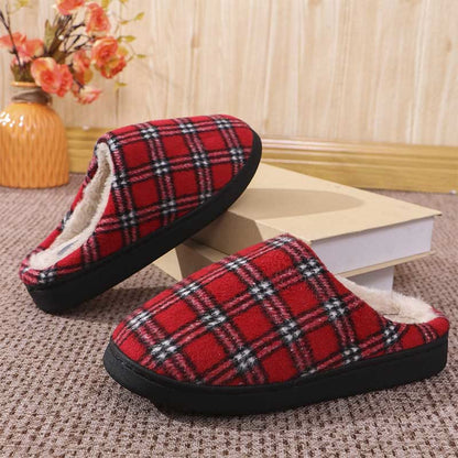 Chaussons à carreaux rayés grande taille - Rouge - États-Unis 9-10 - image 7