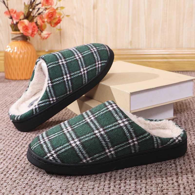 Chaussons à carreaux rayés grande taille - Vert - États-Unis 9-10 - image 10