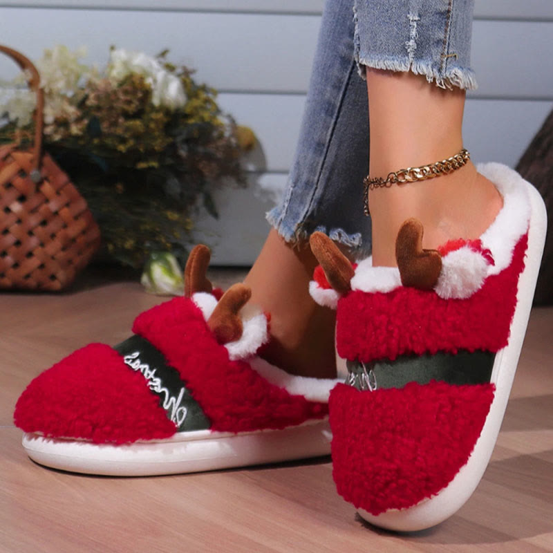 Chaussons de Noël grande taille en forme de bois de cerf - image 0