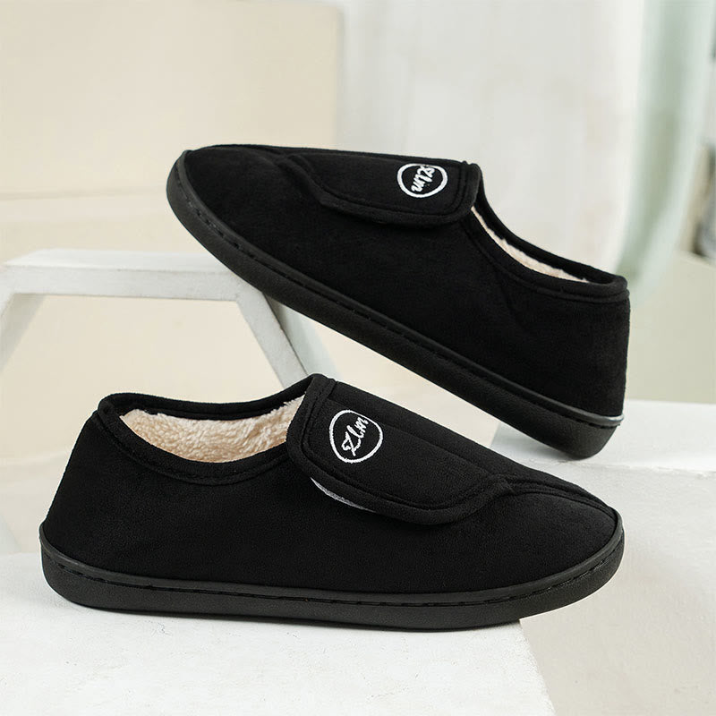 Chaussons-chaussettes à semelle épaisse de couleur unie grande taille - Noir - 2XL - image 11