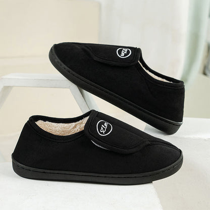 Chaussons-chaussettes à semelle épaisse de couleur unie grande taille - Noir - 2XL - image 11