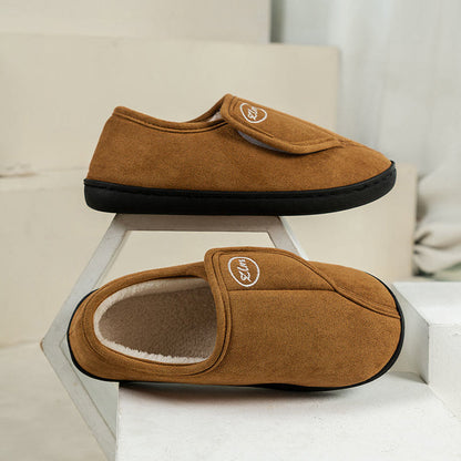 Chaussons-chaussettes à semelle épaisse de couleur unie grande taille - Brun - 2XL - image 13