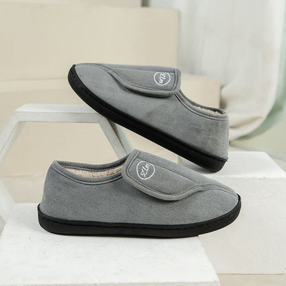 Chaussons-chaussettes à semelle épaisse de couleur unie grande taille - Gris - 2XL - image 9