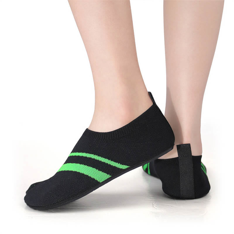 Chaussons-chaussettes rayés à bout fendu grande taille - image 2