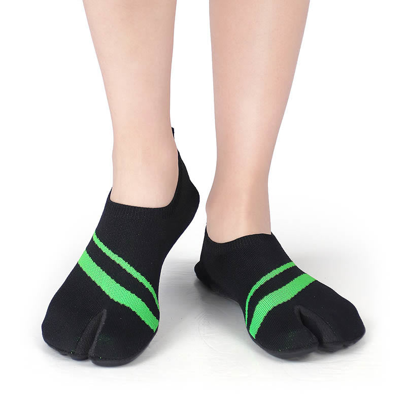 Chaussons-chaussettes rayés à bout fendu grande taille - image 3