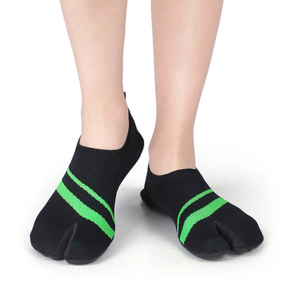 Chaussons-chaussettes rayés à bout fendu grande taille - image 3