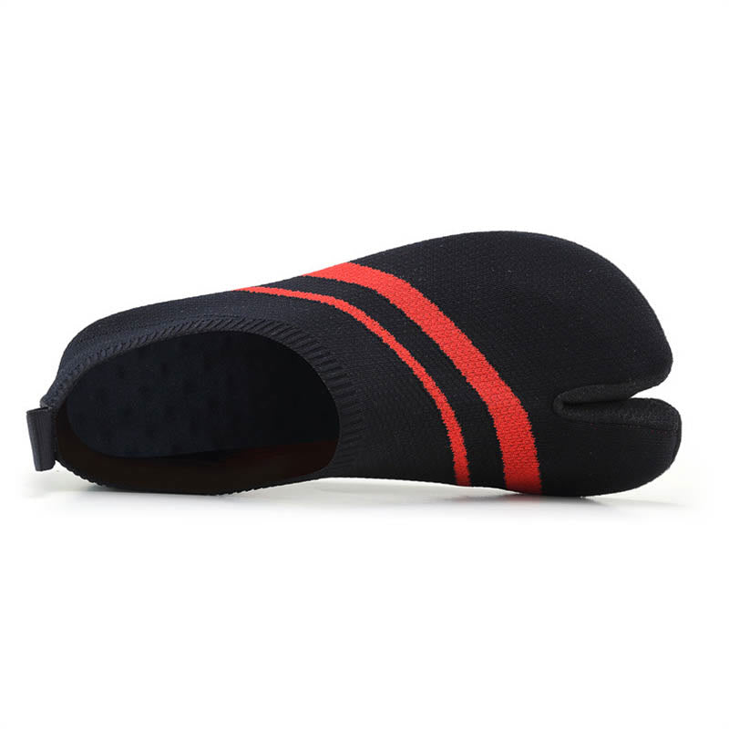 Chaussons-chaussettes rayés à bout fendu grande taille - image 8
