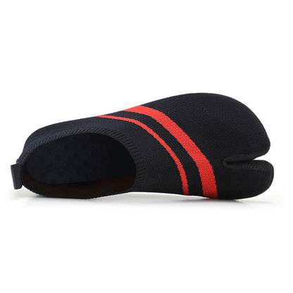 Chaussons-chaussettes rayés à bout fendu grande taille - image 8