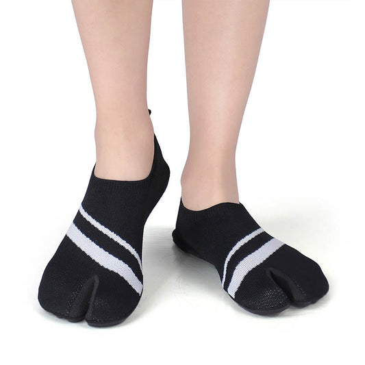 Chaussons-chaussettes rayés à bout fendu grande taille - image 0
