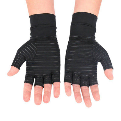Gants de compression en cuivre sans doigts - Noir - XL - image 1