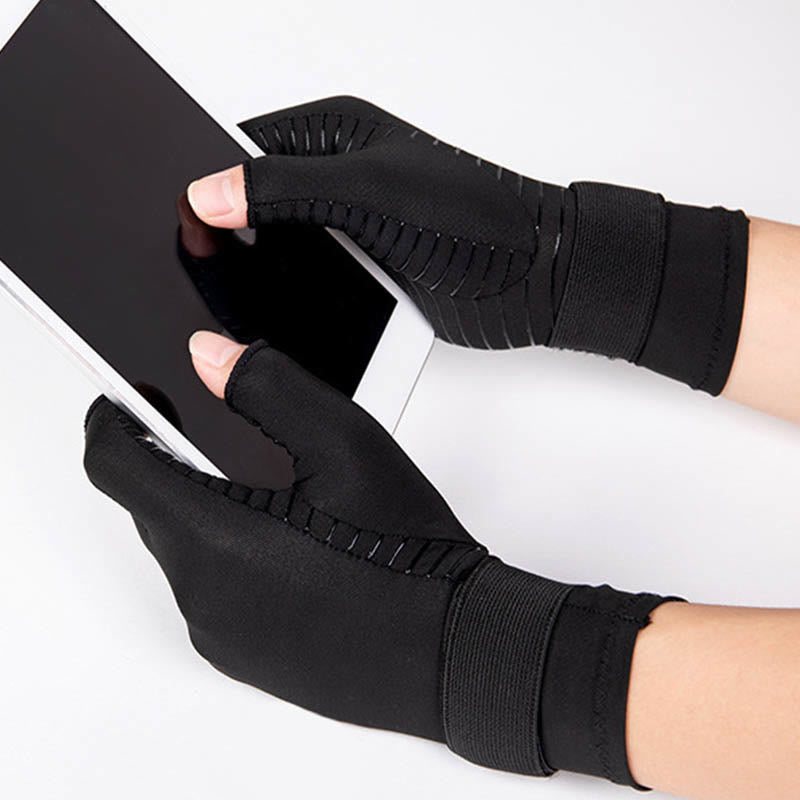Gants de compression en cuivre sans doigts avec bandage - image 4