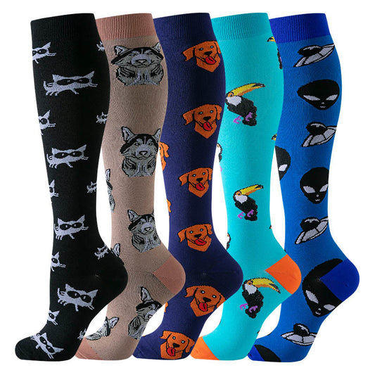 Chaussettes de compression Alien Dog Cat (5 paires) - Multicolore - S/M - image 0