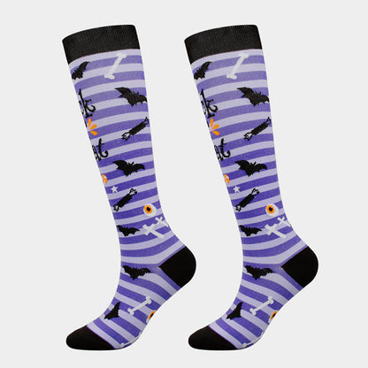 Chaussettes de compression amusantes pour Halloween (6 paires)