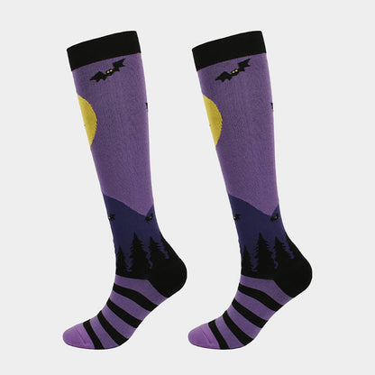 Chaussettes de compression amusantes pour Halloween (6 paires)