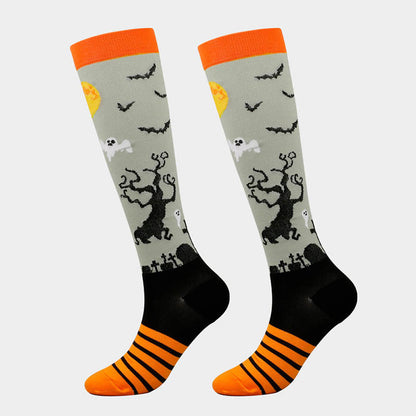 Chaussettes de compression amusantes pour Halloween (6 paires)