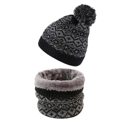 Ensemble bonnet et écharpe chauds d'hiver 2 en 1