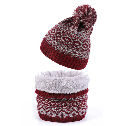 Ensemble bonnet et écharpe chauds d'hiver 2 en 1 - Vin - Taille unique - image 5
