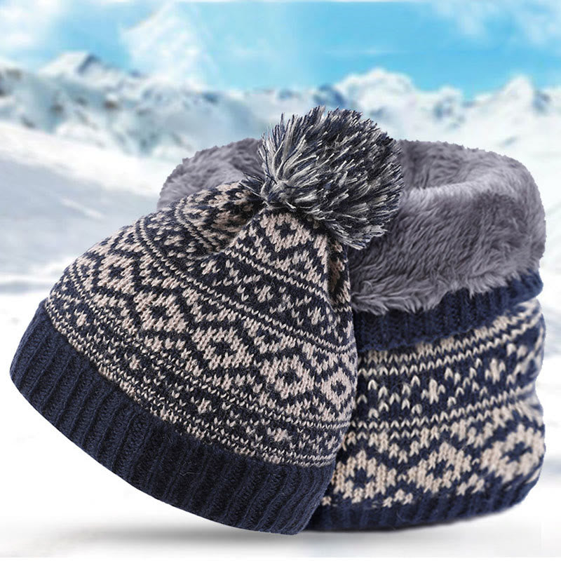 Ensemble bonnet et écharpe chauds d'hiver 2 en 1 - image 1